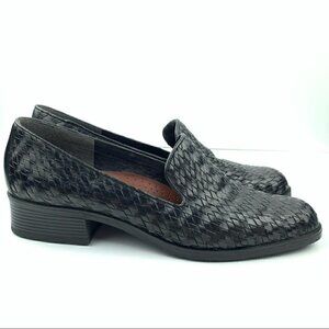 Naturalizer womens flats size 10.5 black woven leather vintage 90s academia